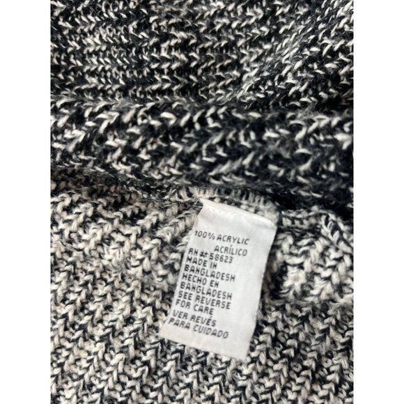 Effeci Creazioni Womens Large Black & White Knit Cardigan Sweater Color Block - Picture 11 of 12